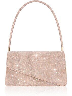 Women's Evening Bag Clutch Purse Rose Sparkling Envelope Handbag Wedding Clutch